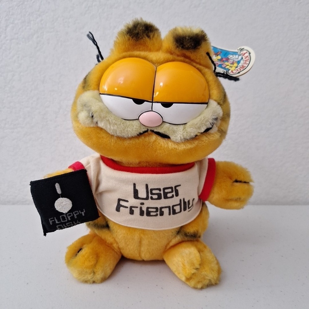 RARE‎ Vintage 1981 DAKIN Garfield The Cat "USER FRIENDLY" Plush Stuffed Toy  NWT